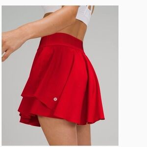 lululemon Court Rival Skirt Tall, Size 8, Red